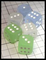 Dice : Dice - 6D Pipped - Variety of Frosted 12mm - JA Collection Apr 2024